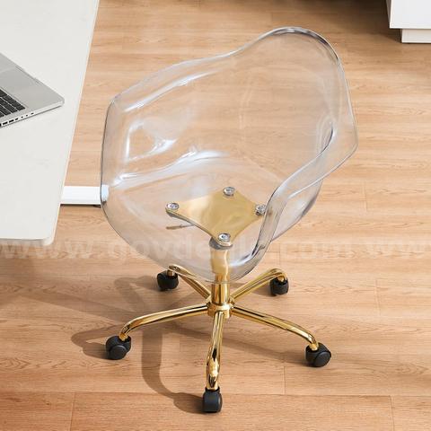 SHIPPING AVAILABLE Lessmore Clear Desk Chair, Adjustable Acrylic Home Office Chair with Wheels, Swivel Vanity(A-024)