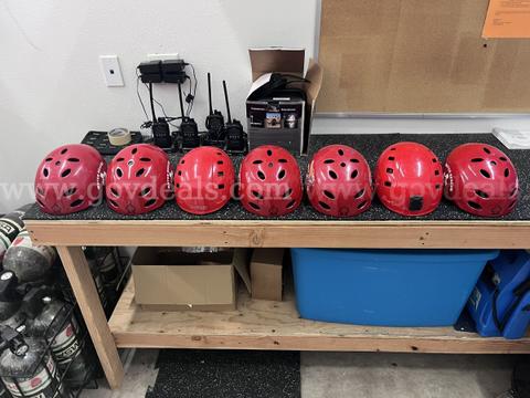 Lot of 7 ProTec and NRS Helmets (Red)