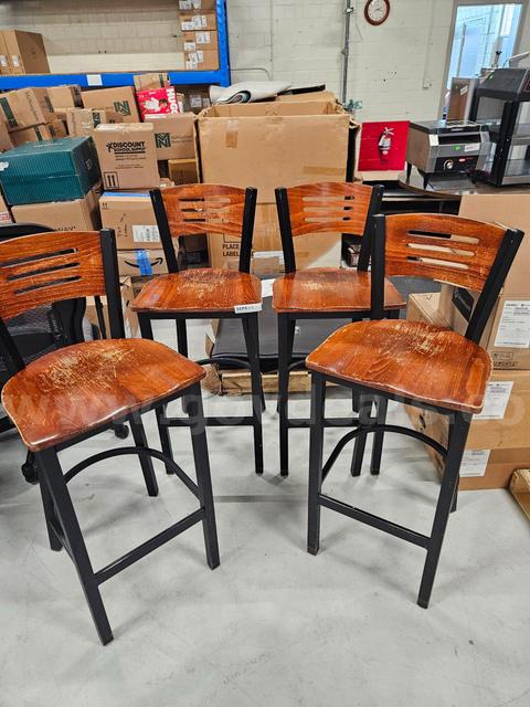 LOT (4) Ladder-Back Barstools