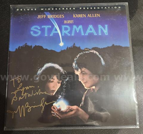 Starman Deluxe Widescreen LaserDisc Signed by Jeff Bridges Authentic