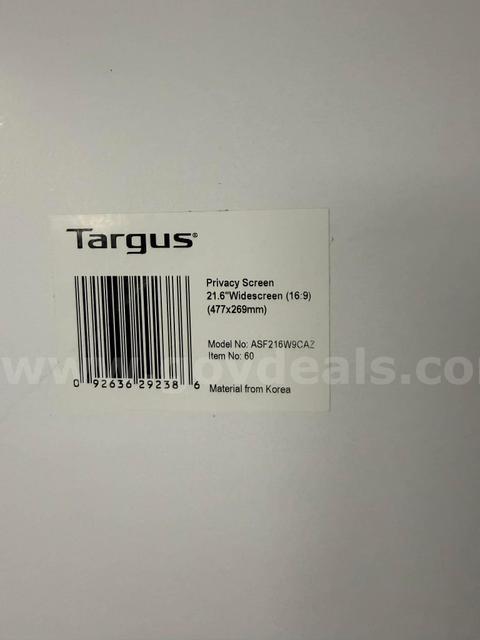 Lot 100 – Brand New Sealed Targus Privacy Screen (21.6″ Widescreen, 16:9) – Model: ASF216W9CAZ