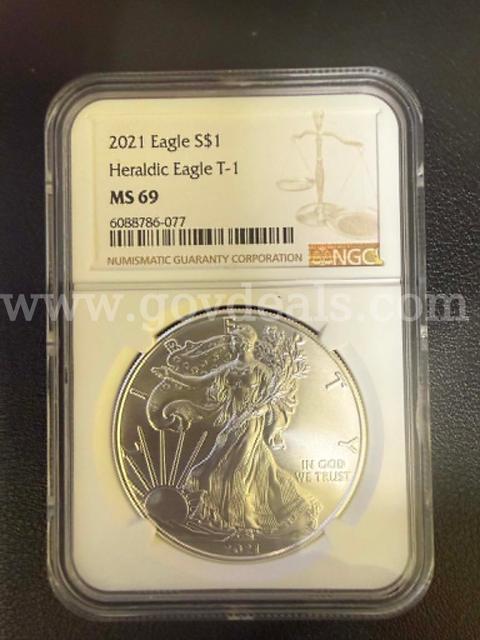 2021 American Silver Eagle Type 1 – NGC MS69 – 1 Oz. .999 Fine Silver