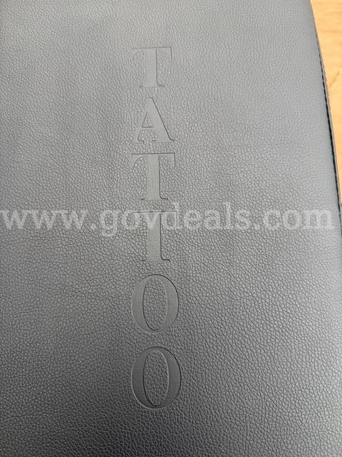 TATTOO EXTENDABLE ARMREST STANDS BLACK GENUINE LEATHER NEW