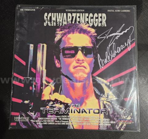 Terminator Widescreen LaserDisc Signed by James Cameron & Arnold Schwarzenegger