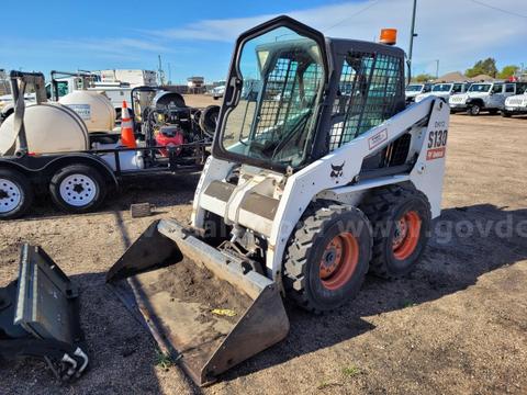 2008 Bobcat S130 Diesel Skid Steer w/ Bucket, V-Plow, & Angle Broom