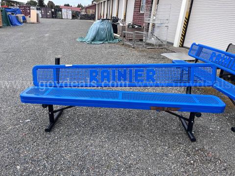 Outdoor Thermoplastic Park Benches Blue