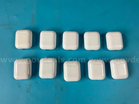 10 - Apple AirPods (1st and 2nd Gen) with Charging Case Model A1602, All Power On (1 - Damaged)