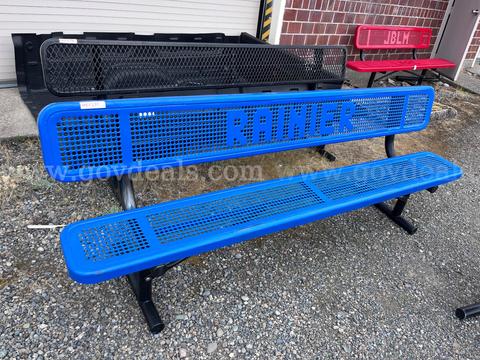 Outdoor Thermoplastic Park Benches Blue
