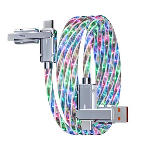 SHIPPING AVAILABLE Lot of 12 New 4-in-1 LED Light Up Fast Charging Cables, 3.3FT RGB Glow Multi USB Cable (AA-05)