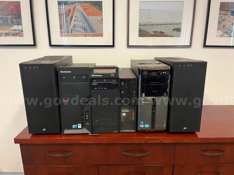6 retired PC's, removed hard drive