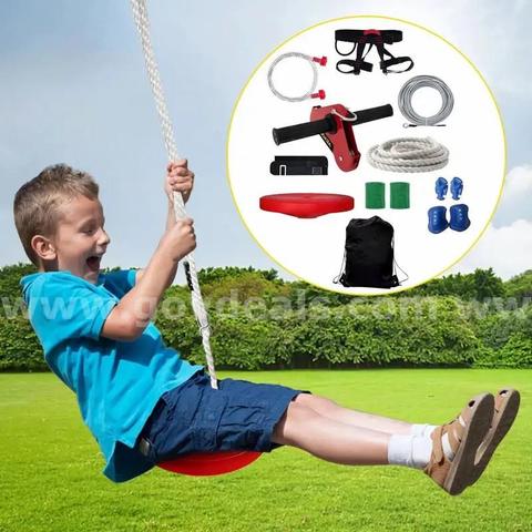 SHIPPING AVAILABLE Zip line Kits for Backyard 100FT, Zip Lines for Kid and Adult, Included Swing Seat, Zip Lines(M3-01)