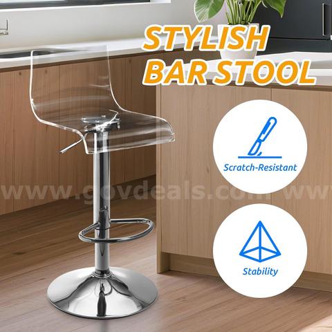SHIPPING AVAILABLE Lessmore Clear Bar Stools Set of 2, Acrylic Bar Stools Swivel