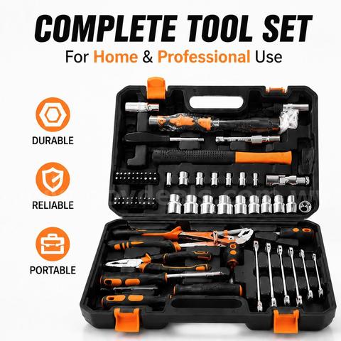 SHIPPING AVAILABLE New Household/Auto Repair Tool Kit with Toolbox, Screwdrivers, Pliers, Sockets & Wrenches (AA1-05)