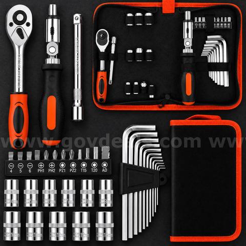 SHIPPING AVAILABLE Lot of 5 New 24-Piece Mechanic Tool Set, Household Hand Tools Kit in Box (AA-01)