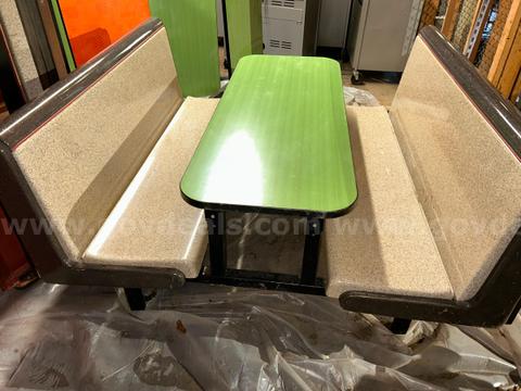 1 Restaurant Booth Set w/Green Top – 6 Person Commercial Dinette Seating (Interior Systems, Inc.)