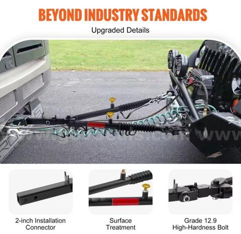 SHIPPING AVAILABLE 2 sets Tow Bar, 7500 lbs Towing Capacity with Ropes, Powder-Coating Alloy Steel Bumper-Mounted (7500)