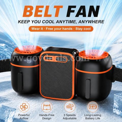 SHIPPING AVAILABLE lot of 5 Portable Waist Fan with Dual Fans, 10000mAh Rechargeable Wearable Belt Clip Fan (AA-03)