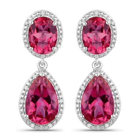PINK TOPAZ and DIAMOND Earrings-BIDDING ENDS TONIGHT !!
