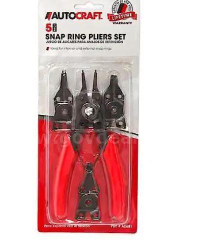 Lot of 20 AutoCraft Snap Ring Plier Set, 5 Piece AC681