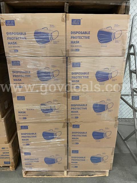 Lot of 2 Pallets of JCJZ Disposable Protective Masks | Non-Medical