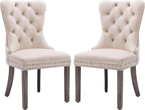 SHIPPING AVAILABLE Velvet Dining Chairs Set of 2, Upholstered High-end Tufted Dining Room Chair with Nailhead(5-24)