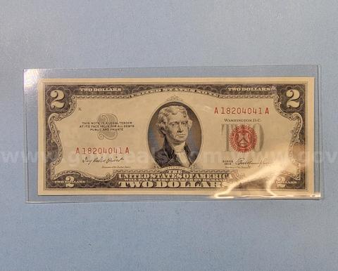 1953 Red Seal Two Dollar Bill