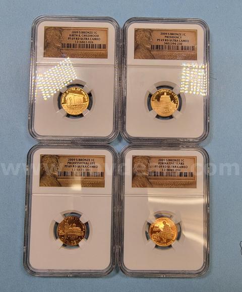 Set of 4 2009 Bronze Penny Slabs