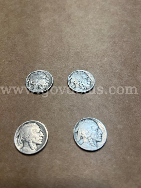 4 Indian head buffalo nickels