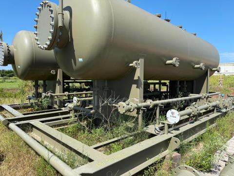 Separator, Horizontal 3 Phase, 72" OD x 20'-0" S/S, 250psig, skidded with 4" Daniels Sr Meter