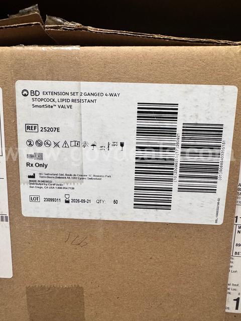 BD EXTENSION SET 2 GANGED 4-WAY STOPCOCK, LIPID RESISTANT SmartSit VALVE LOT of 7