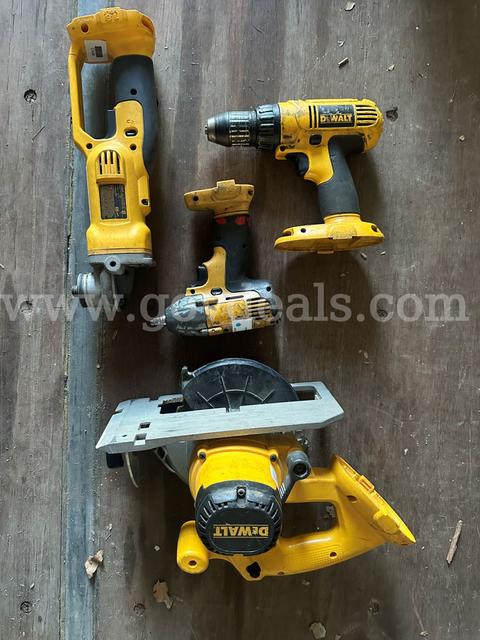 2 Drills, 1 Cut-off Tool, and 1 Circular saw