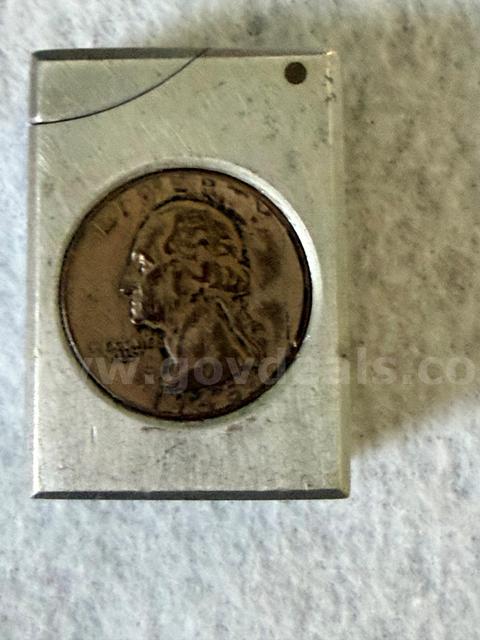 1940's Lighter with a Silver 1945 Quarter- more info below