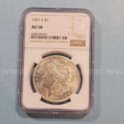 1921 AU58 Morgan Silver Dollar