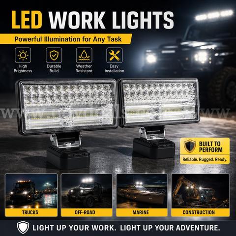 SHIPPING AVAILABLE 2pcs Rectangular Portable LED Work Light Compatible with Makita 18V Lithium Battery(B3-03)