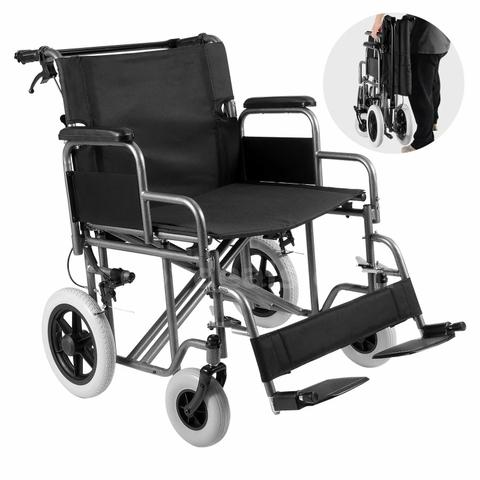 SHIPPING AVAILABLE VEVOR Lightweight Travel Wheelchair, Foldable Portable Transport Chair with Handbrakes (AA2-25)