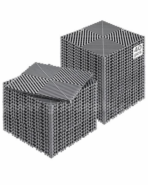SHIPPING AVAILABLE VEVOR 12x12 Interlocking Drainage Tiles, 40 Pack Modular Plastic Mats (AA2-32)