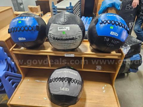 LOT (4) Medicine Balls - DAMAGED