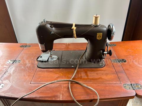 Vintage Montgomery Ward Sewing Machine Mahogany Wood Cabinet
