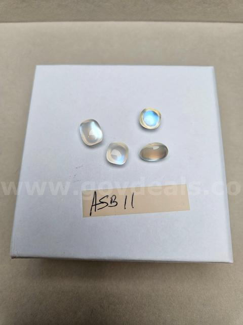 Natural White Moonstone Cabochon Parcel - 17 Total Carats - 4 Pieces - Sri Lanka