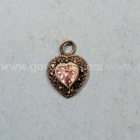 925 Silver and Pink Heart Pendant