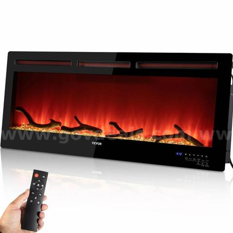 SHIPPING AVAILABLE 50 inch Electric Fireplace, Wall Mounted Recessed Fire Place with Remote Control, Timer(NO.4)