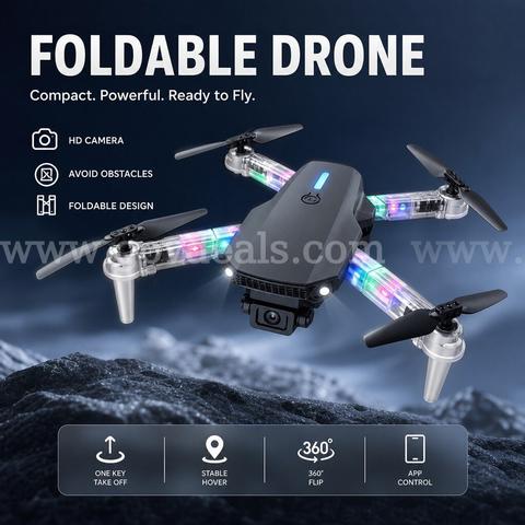 SHIPPING AVAILABLE SMS Pro Obstacle Avoidance Drone – 4K HD Foldable Quadcopter with LED Lights & Dual Cameras (31-09)
