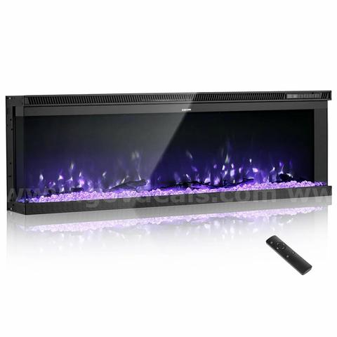 SHIPPING AVAILABLE 60 inch Electric Fireplace, Wall Mounted Recessed Fire Place with Remote Control, Timer(NO.5)