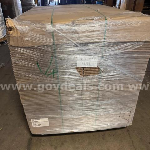 Lot of 750 New Cardboard Boxes stored on 5 pallets