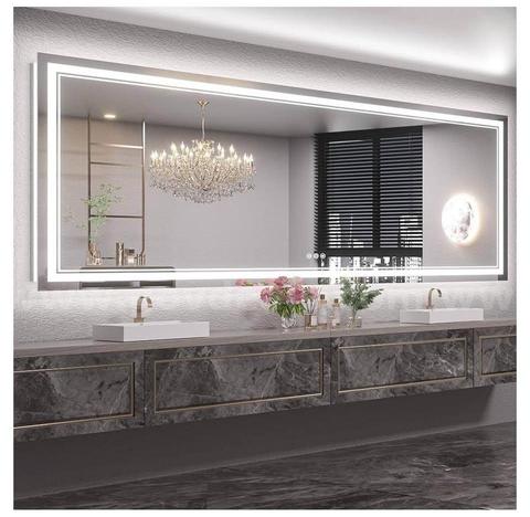 96" x 40" Large LED Bathroom Vanity Mirror w/ Anti-Fog & 3 Colors