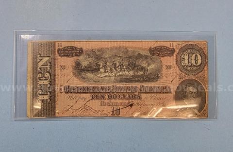 10 Dollar Confederate Bill
