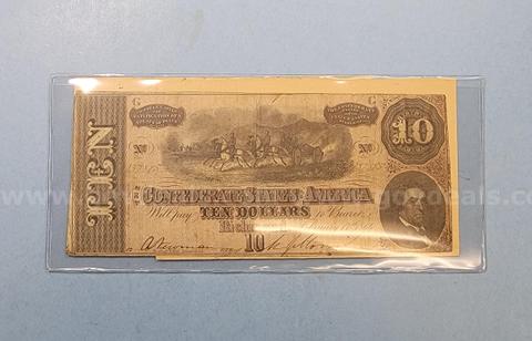 10 Dollar Confederate Bill