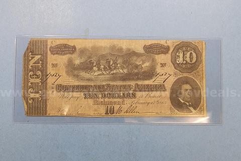 10 Dollar Confederate Bill