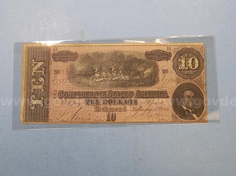 10 Dollar Confederate Bill
