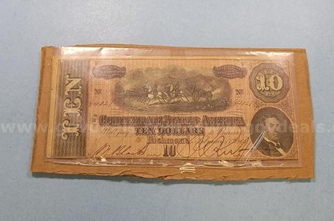 10 Dollar Confederate Bill